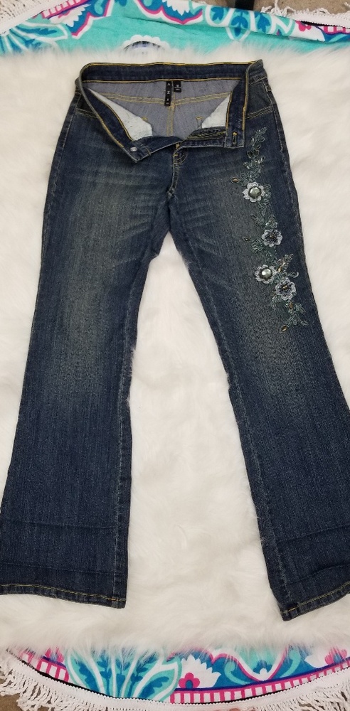 A.Z.I Jean's size 10 beaded and jeweled denim jean